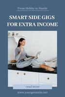 Clean Blue Side Hustle Pinterest Graphic template