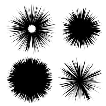 Explode Flash, Cartoon Explosion, Ink Star Burst Isolated on White Background. vector