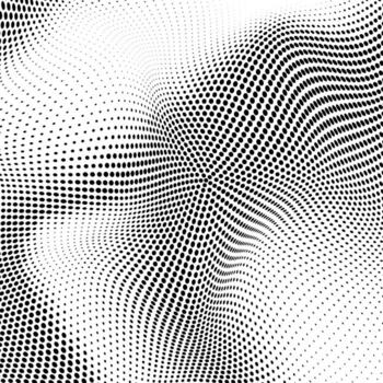 Grunge Wave Halftone Pattern. Set of Dots. Dotted Texture on White Background. Overlay Grunge Template. Distress Linear Design. Fade Monochrome Points. Pop Art Backdrop. vector