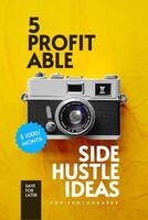 Yellow 5 Profitable Side Hustle Pinterest Graphic template