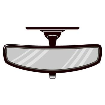 Modern mirror car icon view from inside illustration isolated on white background. vector