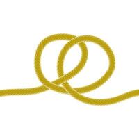 amarillo cuerda nudo icono aislado en blanco antecedentes vector
