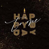 Birthday Invitation Greeting Card with Black and Gold Dust Theme template