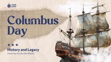 Columbus Day History Presentation Slides template