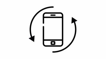 roterande smartphone ikon. digital rotation, skärm rotation, mobil gränssnitt video