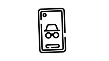 incognito modalità smartphone icona. privacy, sicurezza, e anonimo navigazione video