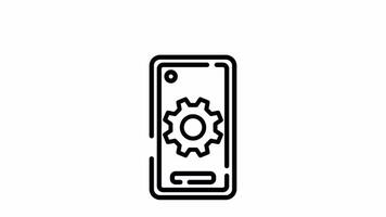 Mobile App Settings, Configuration, and Customization. Gears on Smartphone Screen video