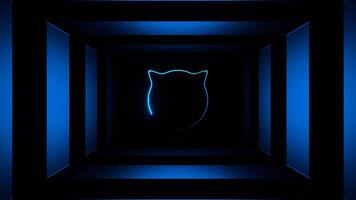 Blau Blitz Katze Gesicht Hintergrund vj Schleife im 4k video