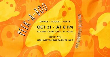 Halloween Peek a Boo Party for Facebook Ad Post with Ghost Theme template