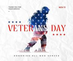 White Simple Veteran's Day Facebook Post template