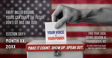 US Election PSA for Facebook Ad Post with a Hand Insert a Vote Ballot template