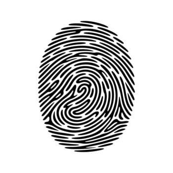 detallado negro huella dactilar en transparente antecedentes para seguridad identificación y acceso controlar sistemas vector