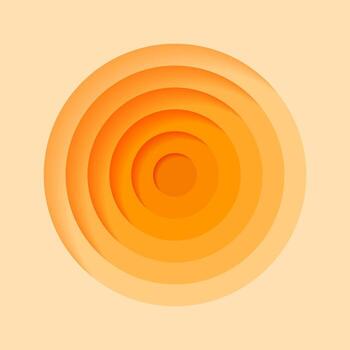 Abstract orange layered gradient circle. Modern minimal background for poster, banner, or branding design. vector