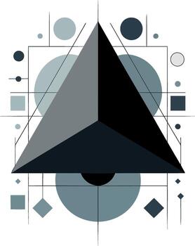 Geometric abstract composition with triangle circles and squares in muted tones vector