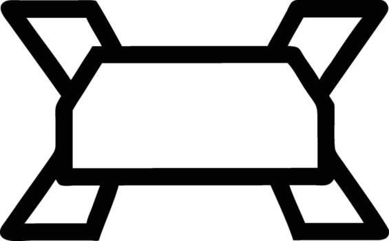 Geometric Shape with Bold Black Outline on White Background vector