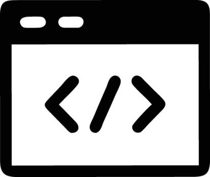 Coding Icon in Browser Window for Web Development Concepts vector