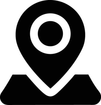 Black Location Pointer Symbol for Map or Mobile Navigation vector