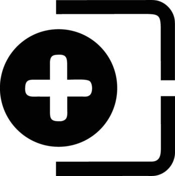 Add New Content Icon, Black and White Minimalist Design vector