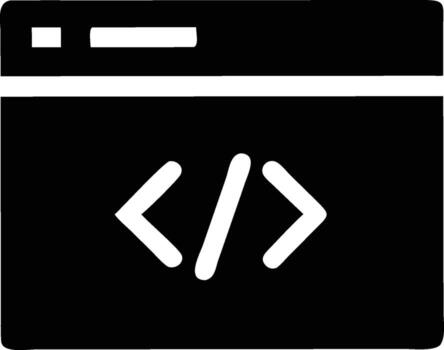 Black and White Coding Element for Website Development Purposes vector