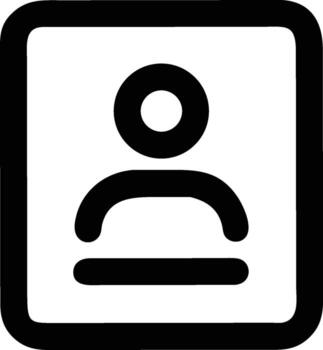 sencillo negro usuario icono en rectangular marco para web diseño vector