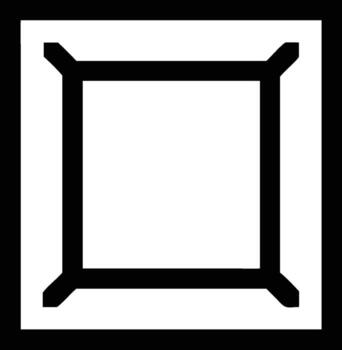 Geometric Square Design A Bold Black Outline on White Background. vector