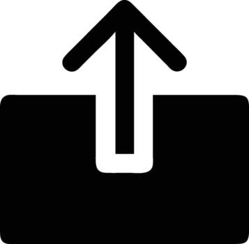 Simple Black Upload Icon Design, Digital Transfer and Data Sharing Concept vector