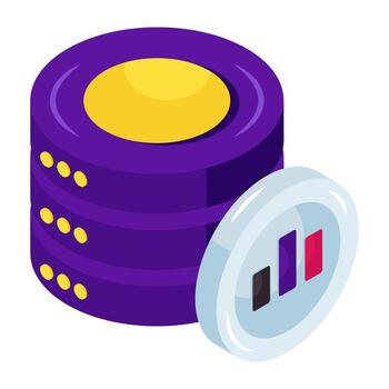 un icono isométrica de base de datos vector