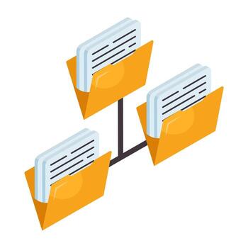 Illustration of folders with documents vector
