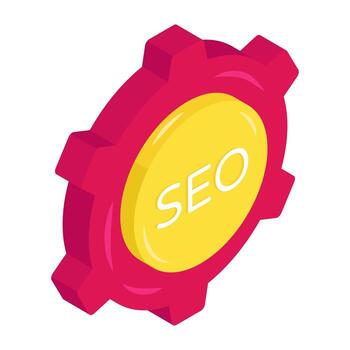 Conceptual isometric isometric design icon of search engine optimization vector