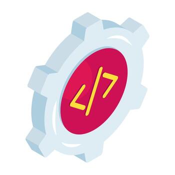 Unique isometric icon of software development vector