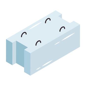 Unique isometric icon of concrete block vector