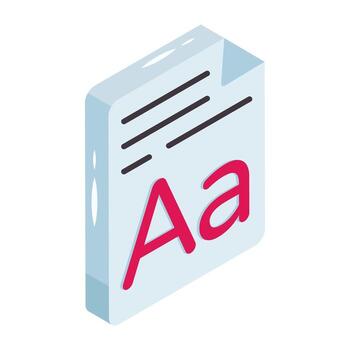 Editable design icon of font file vector