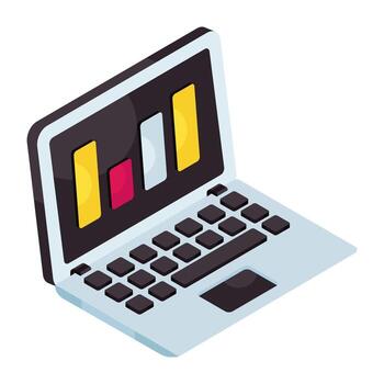 Laptop with colorful screen and keyboard vector
