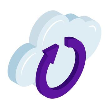 Cloud with refresh icon illustration vector