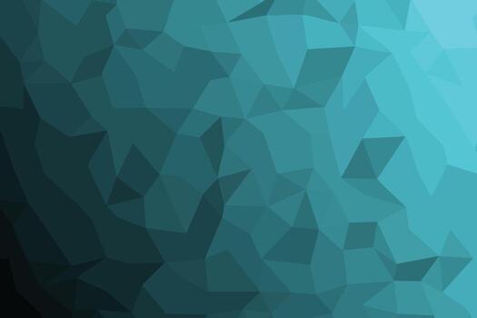 Abstract geometric low poly background in gradients of teal and cyan vector