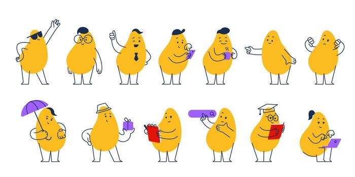 basic geometric figures with face. Trendy different geometric shape characters. Cute funny smiling shape characters for teaching kids and children. Design for school and kindergarten learning. vector