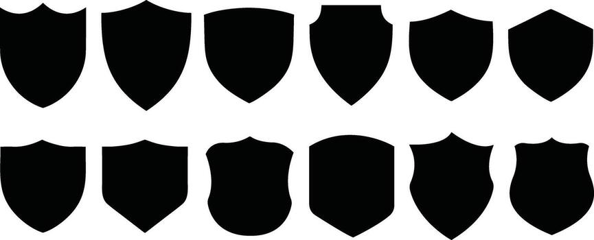 Shield icons set. shield , police badge shape. Protect shield , Unique Emblem Shapes for Logo and Badge Design vector