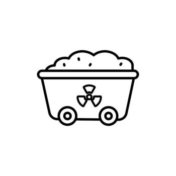 Radioactive cart filled with dangerous substance. Suitable for science, nuclear, hazardous materials concepts in educational or informational materials. vector
