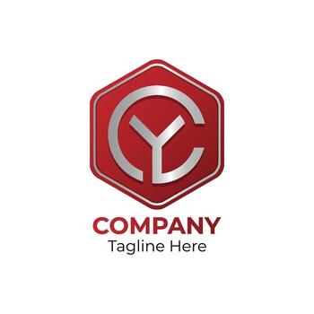 CY logo initial hexagon shape. Initial letter C and Y logo design template. vector