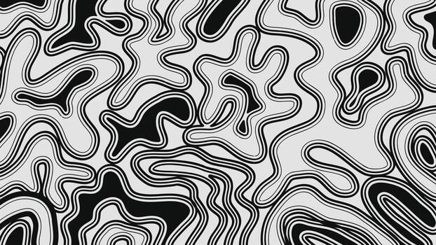 Abstract retro background with wavy lines and shapes. illustration vector