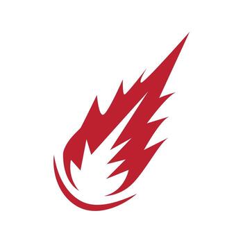 outer space concept with meteorite logo, space rock as asteroid simple product and design template vector