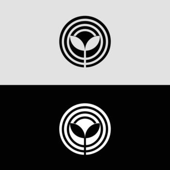 Modern nature logo design with leaf and circle elements for branding and business identity design vector