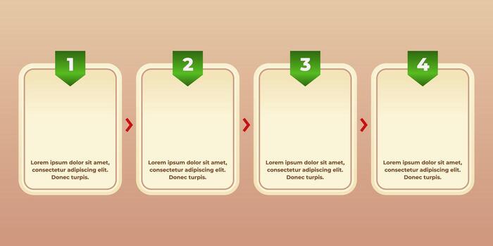 Elegant Infographic Layout with Four Brown Rounded Text Boxes for Structured Content vector