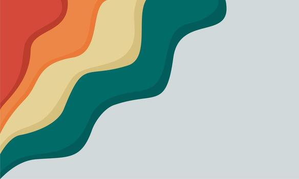 abstract flowing waves in paper cut background with colorful vector