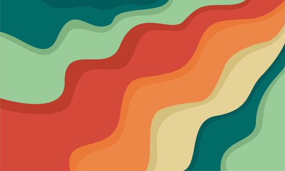 abstract wavy colorful paper cut out background vector