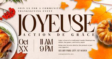 Canada Thanksgiving Community Event Invitation for Facebook Ad Post template