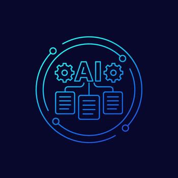 ai para dms icono, datos administración lineal diseño vector