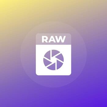 raw file icon, camera image format, transparent design vector