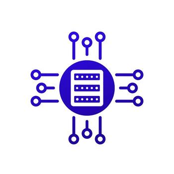 middleware icon with a server, vector