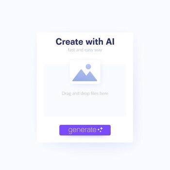 Generate with ai form with button, ui design vector